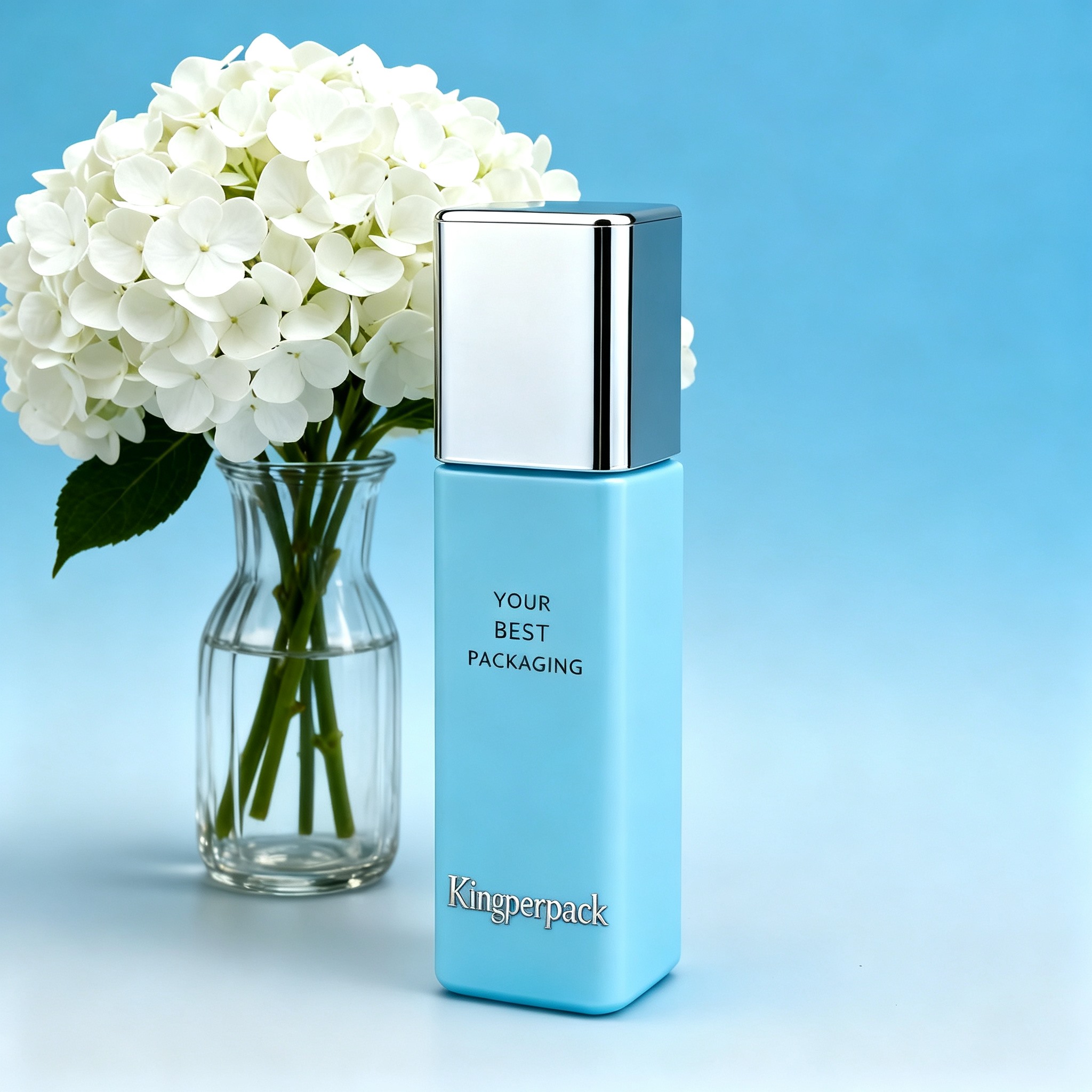 30‑40ml Tall Slim Square Glass Foundation Bottle