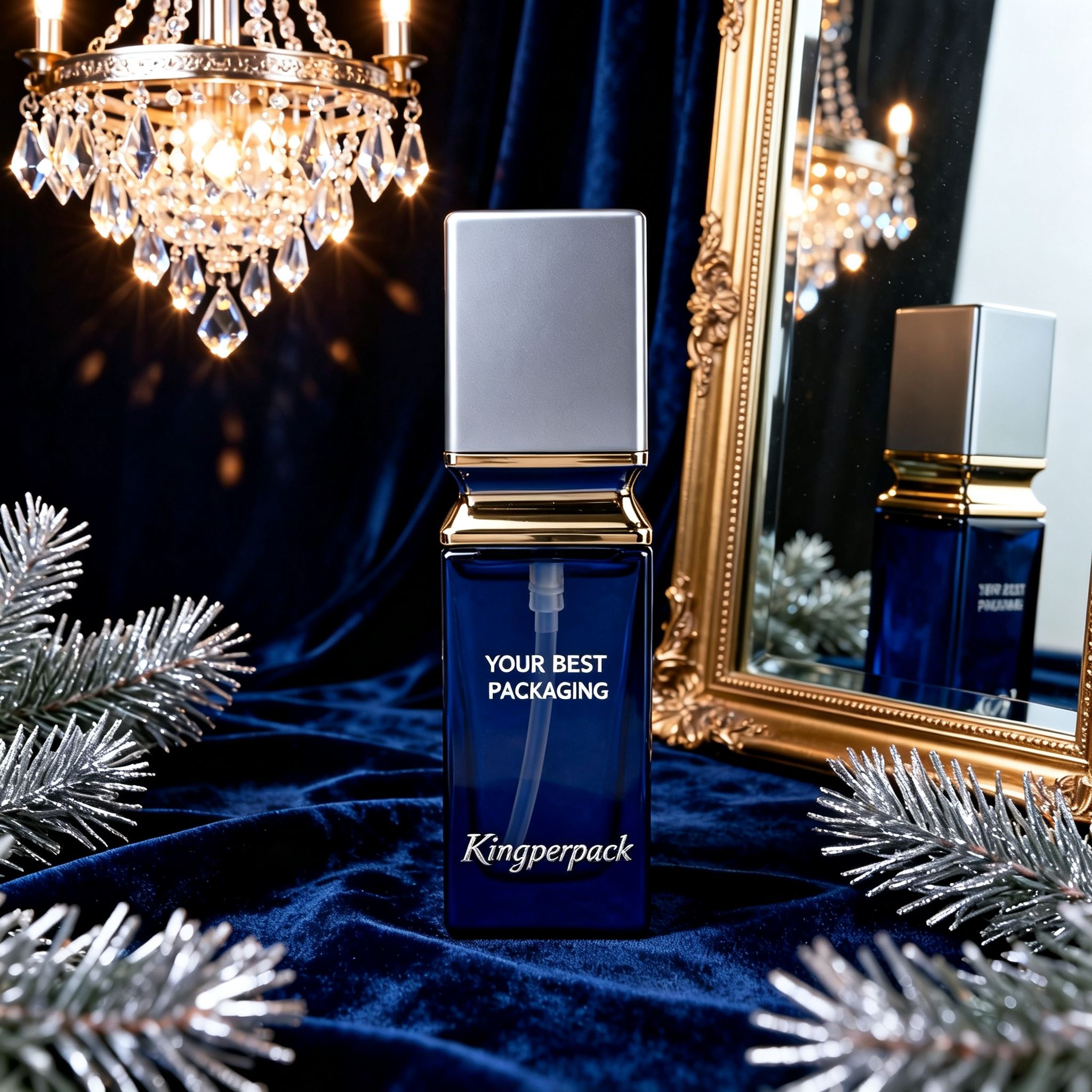30‑50ml Luxury Square Glass Pump Bottle