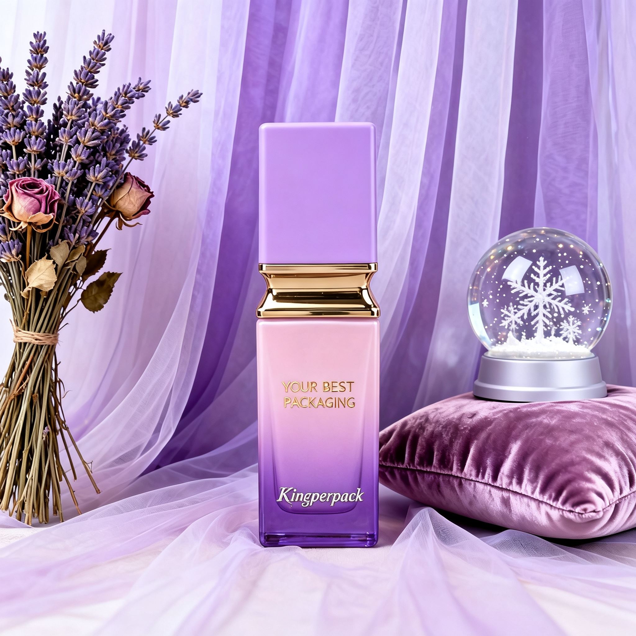 30‑50ml Luxury Square Glass Pump Bottle