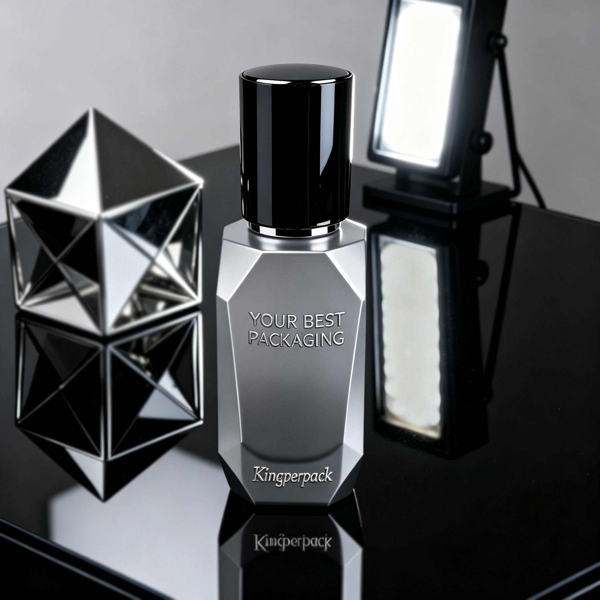 30‑40ml Faceted Cut Glass Pump Bottle
