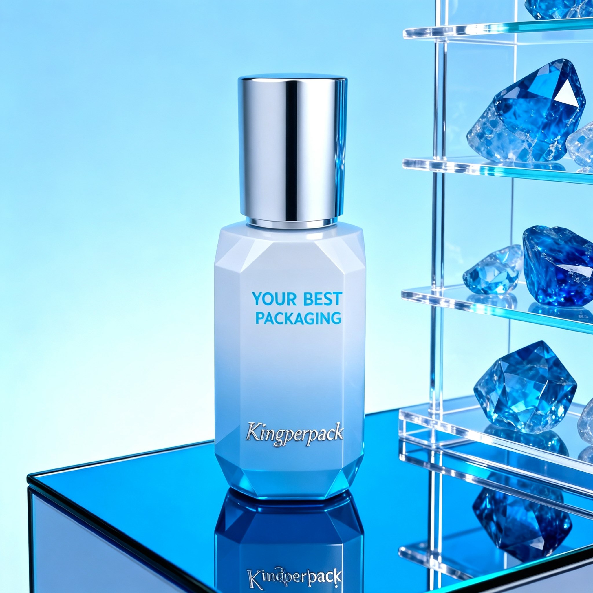 30‑40ml Faceted Cut Glass Pump Bottle