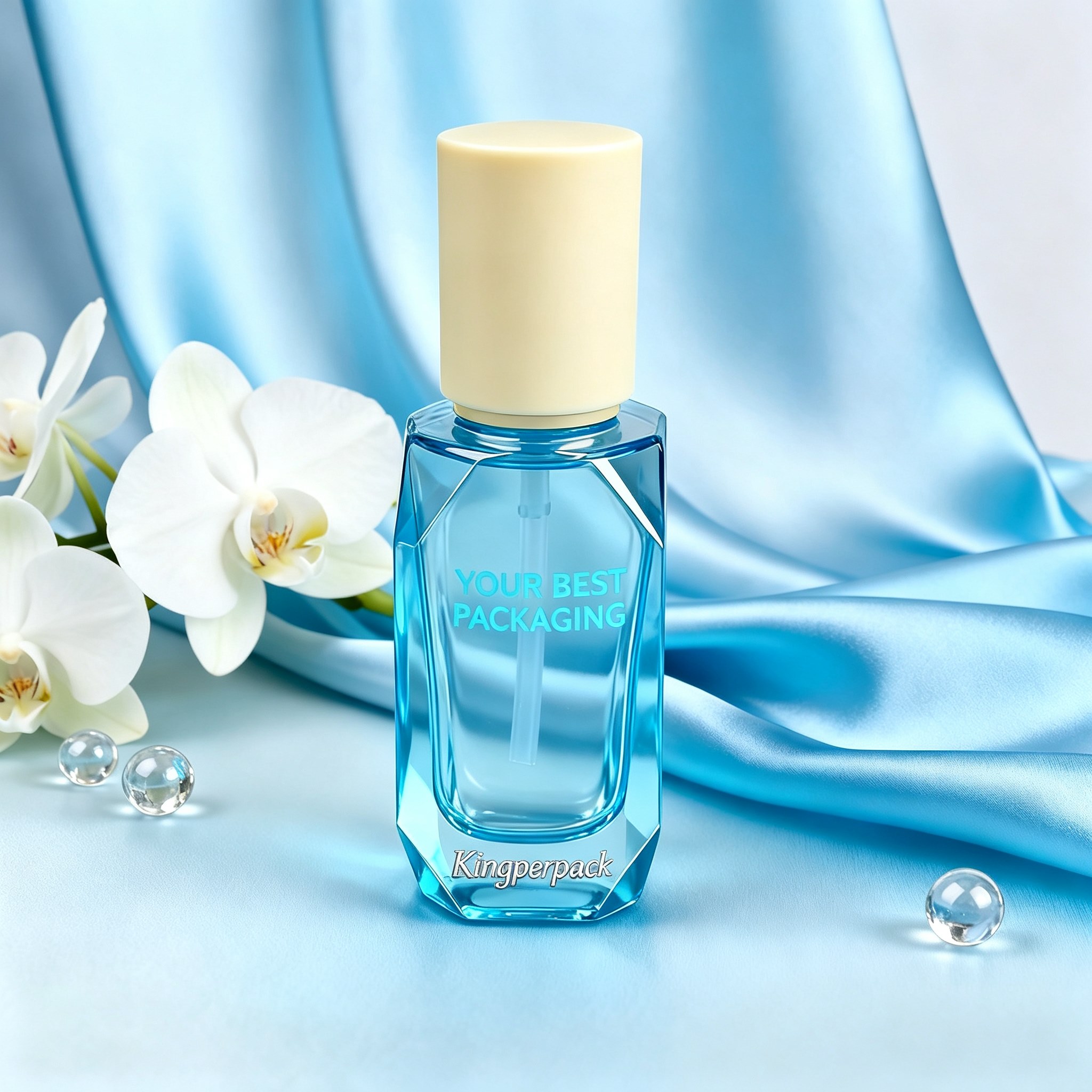 30‑40ml Faceted Cut Glass Pump Bottle