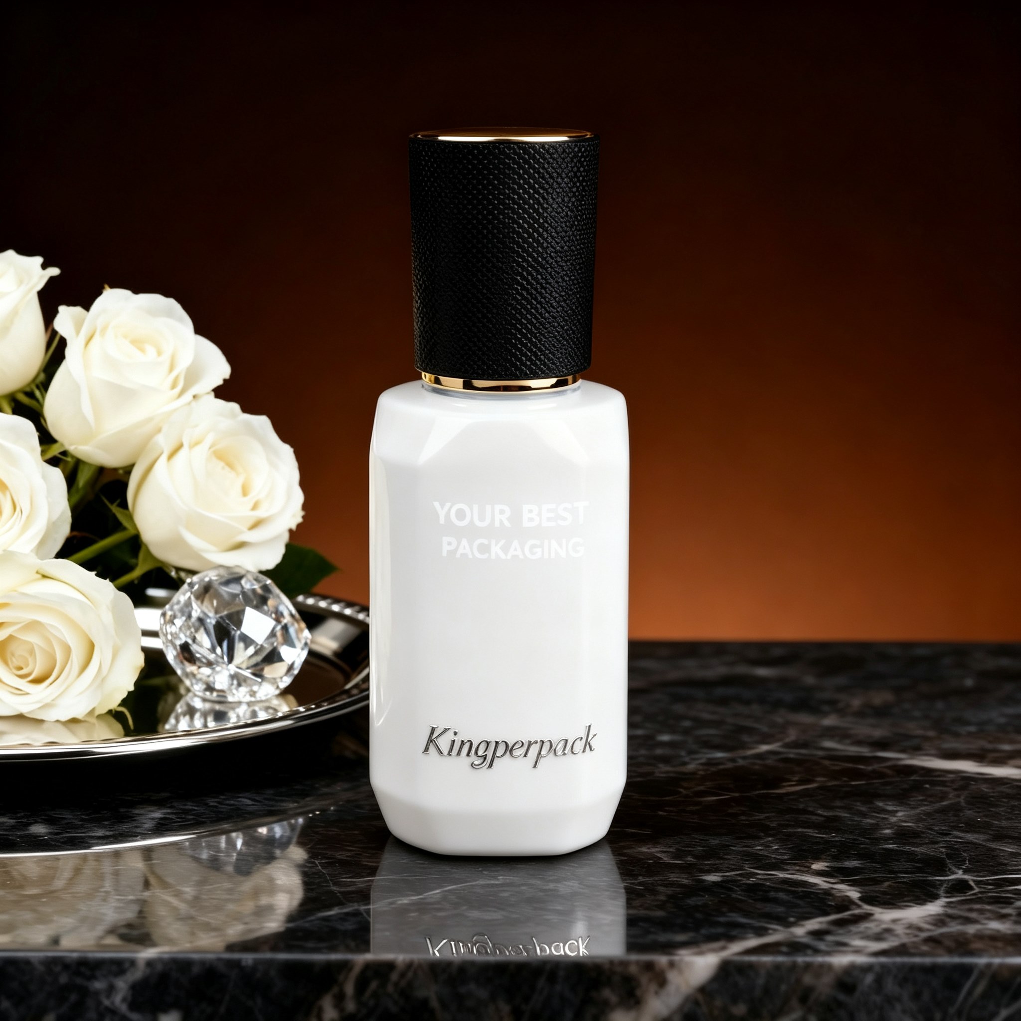 30‑40ml Faceted Cut Glass Pump Bottle
