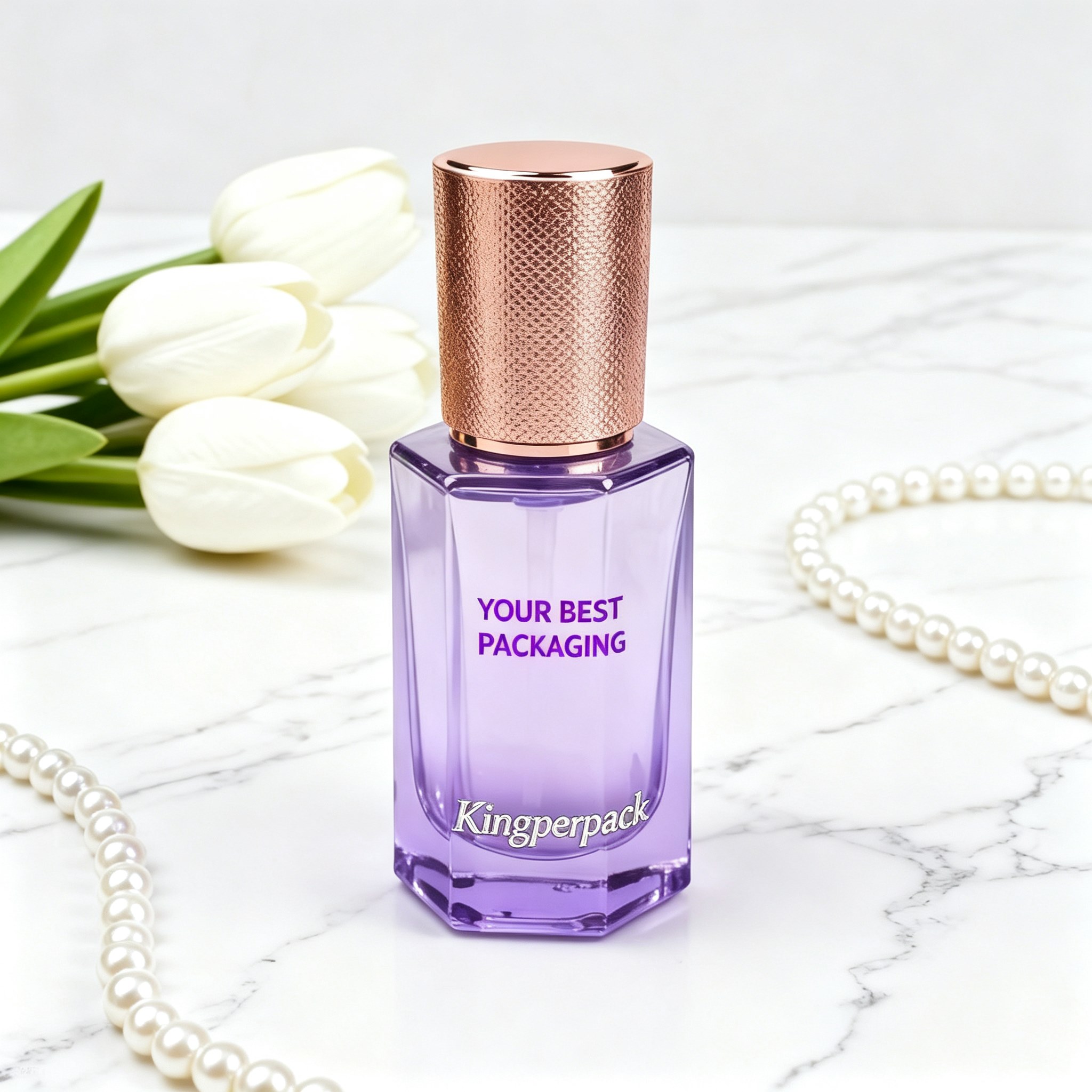 30‑50ml Hexagonal Faceted Glass Pump Bottle