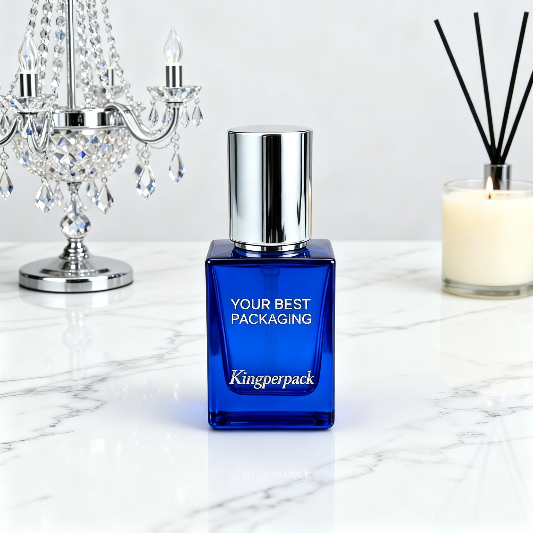30‑45ml Square Flat Glass Pump Bottle