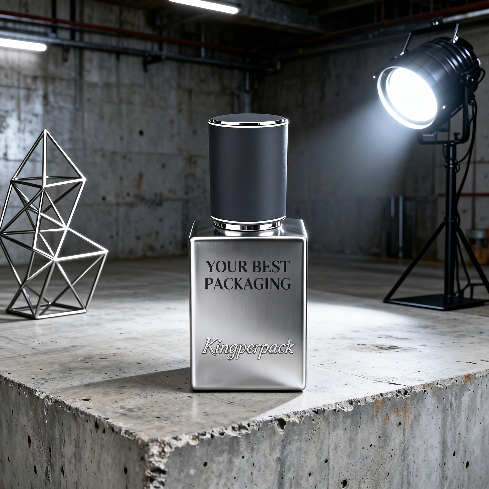 30‑45ml Square Flat Glass Pump Bottle