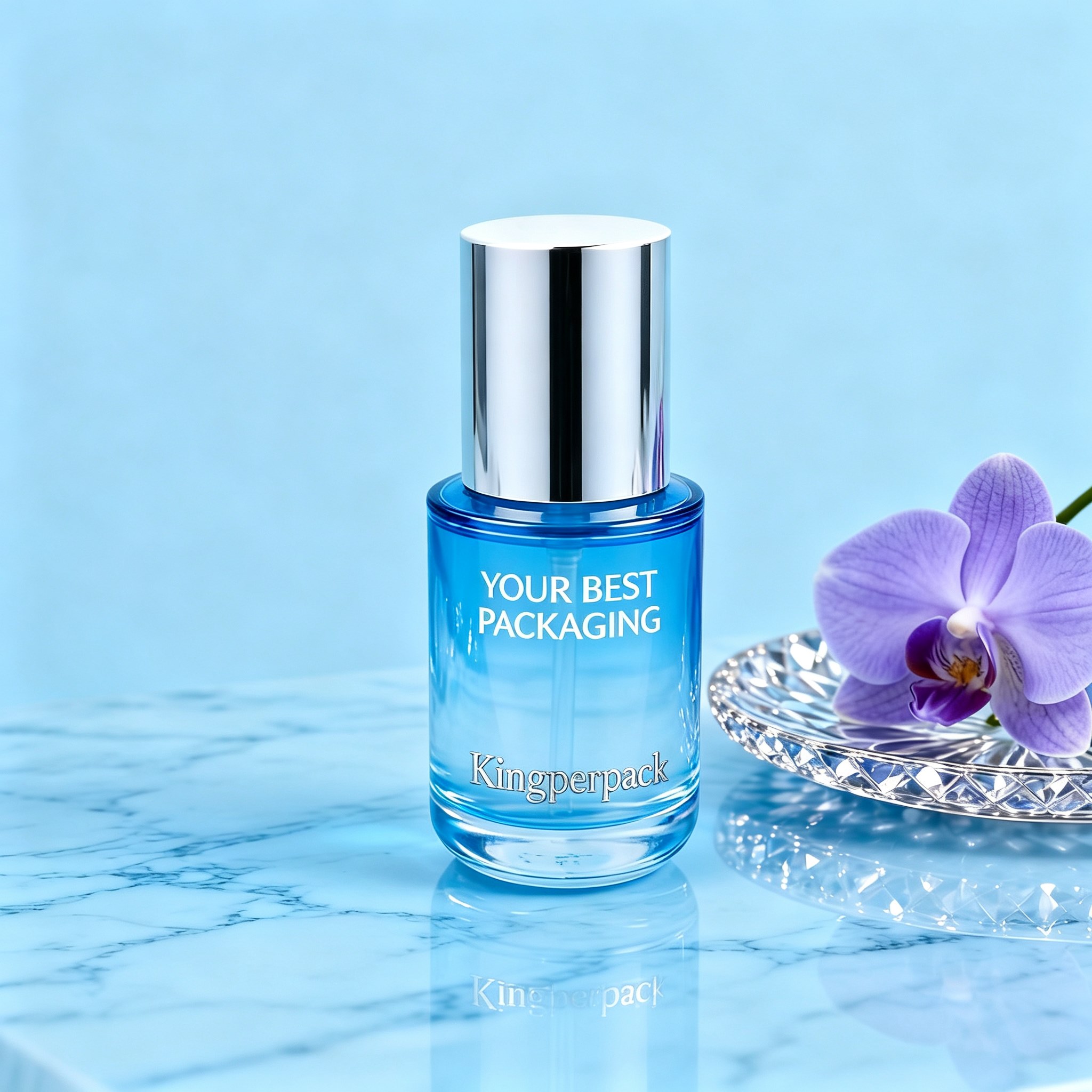 30‑50ml Short Round Cylinder Glass Pump Bottle