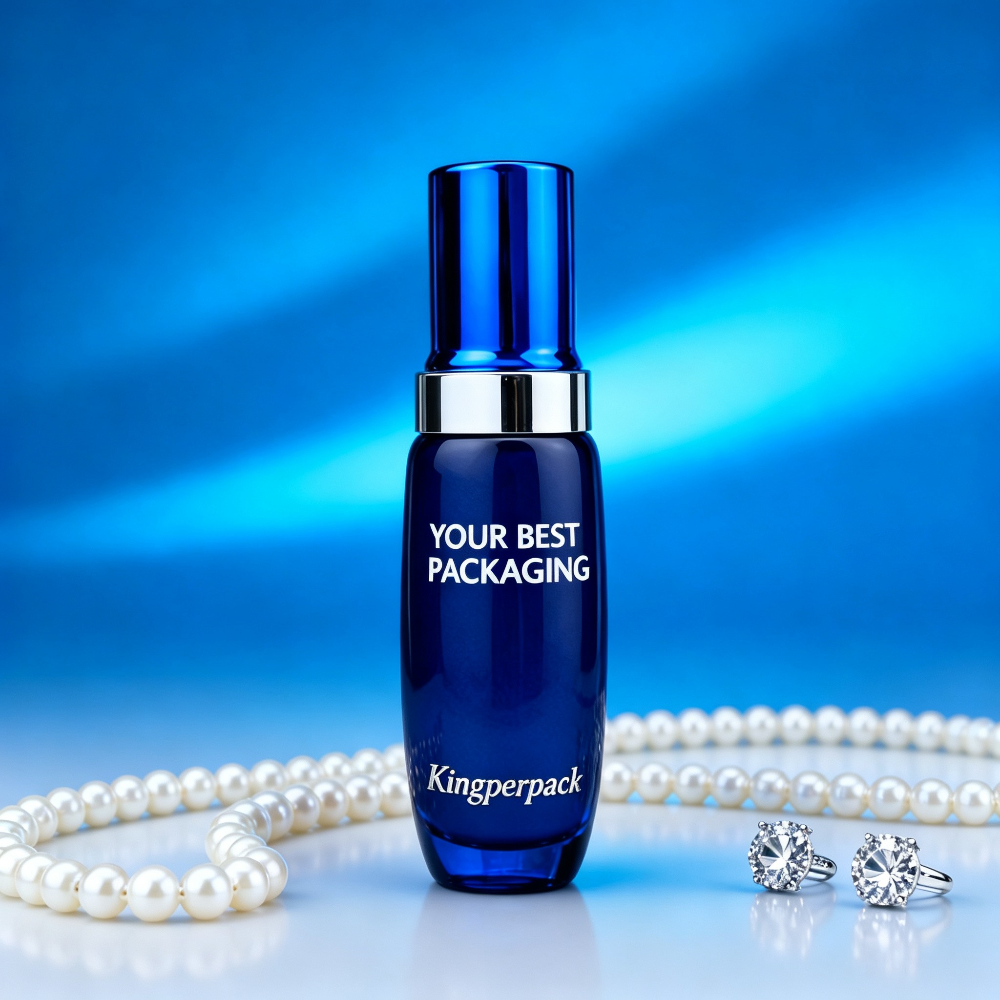 40‑60ml Curved Oval Glass Pump Bottle