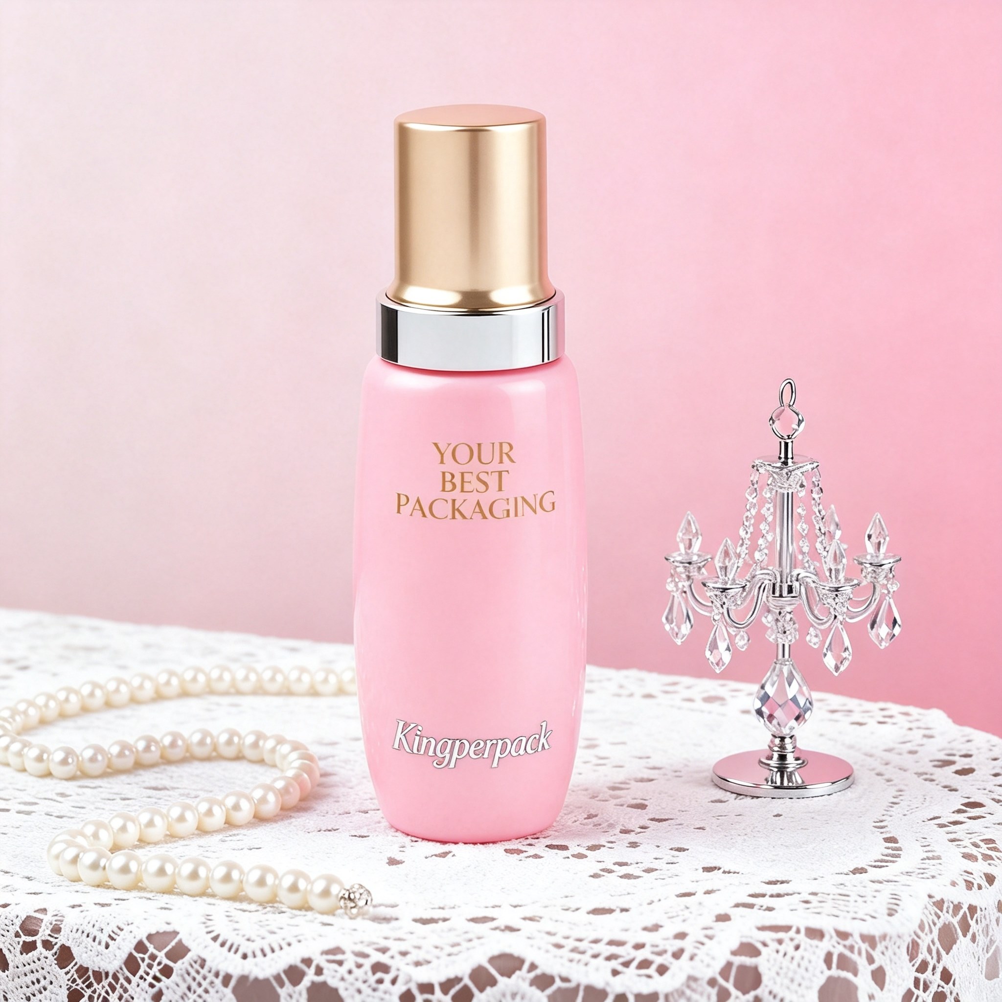 40‑60ml Curved Oval Glass Pump Bottle