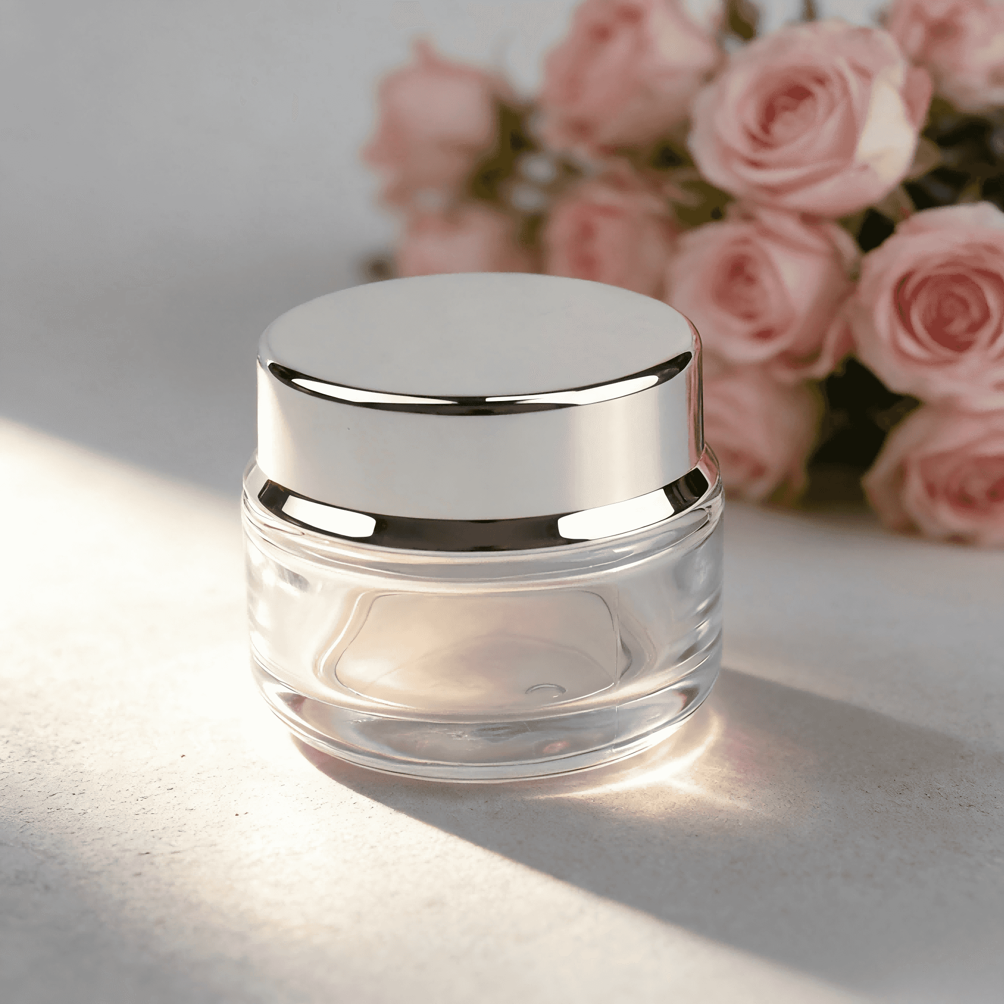 100‑50ml Clear Glass Skincare Bottle Jar Set