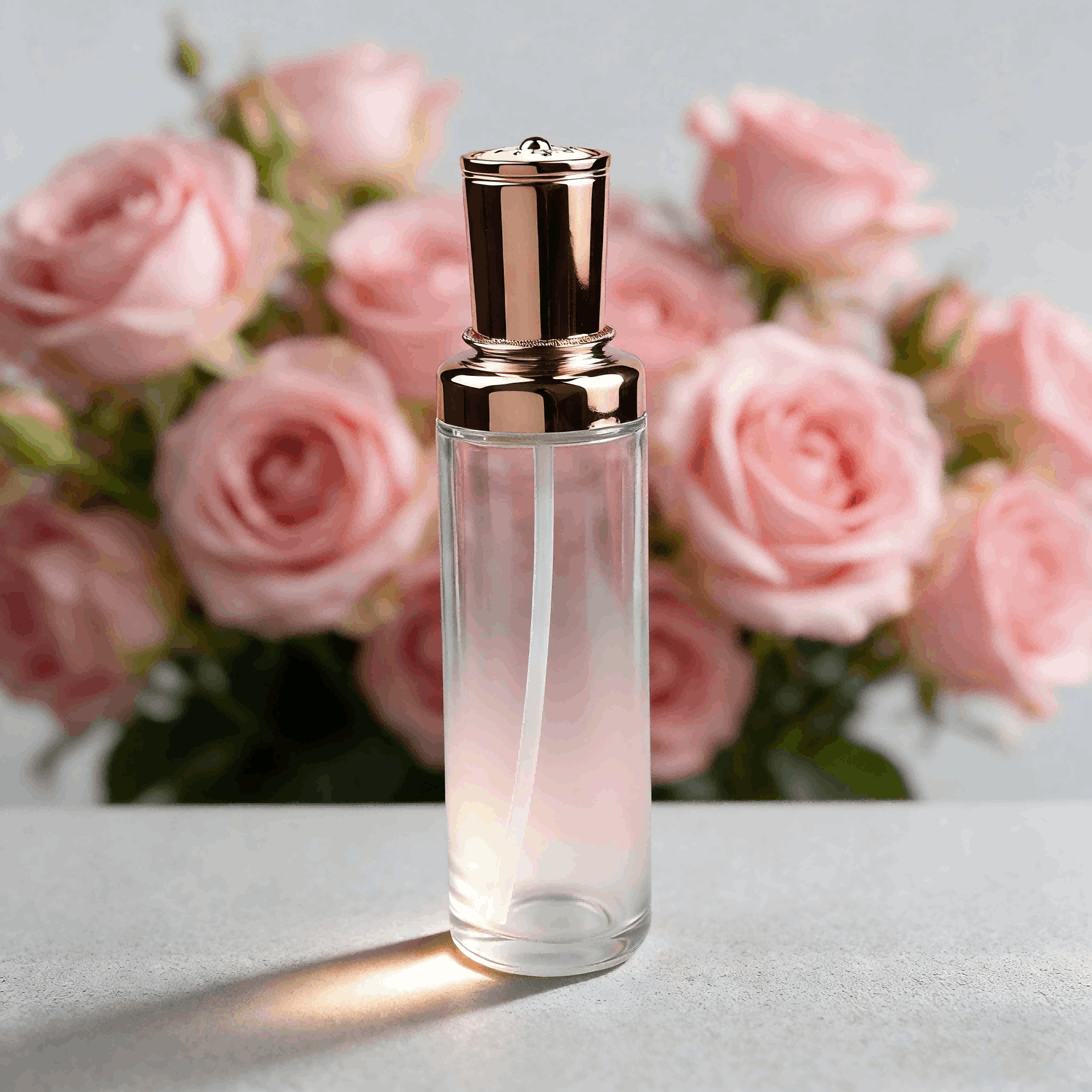 Multi‑size Luxury Rose‑Gold Glass Skincare Set