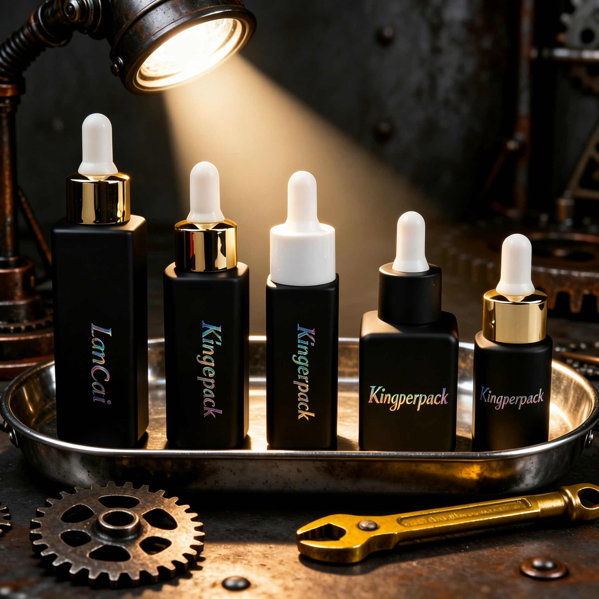 10‑50ml Square Recessed‑Side dropper Bottle Set