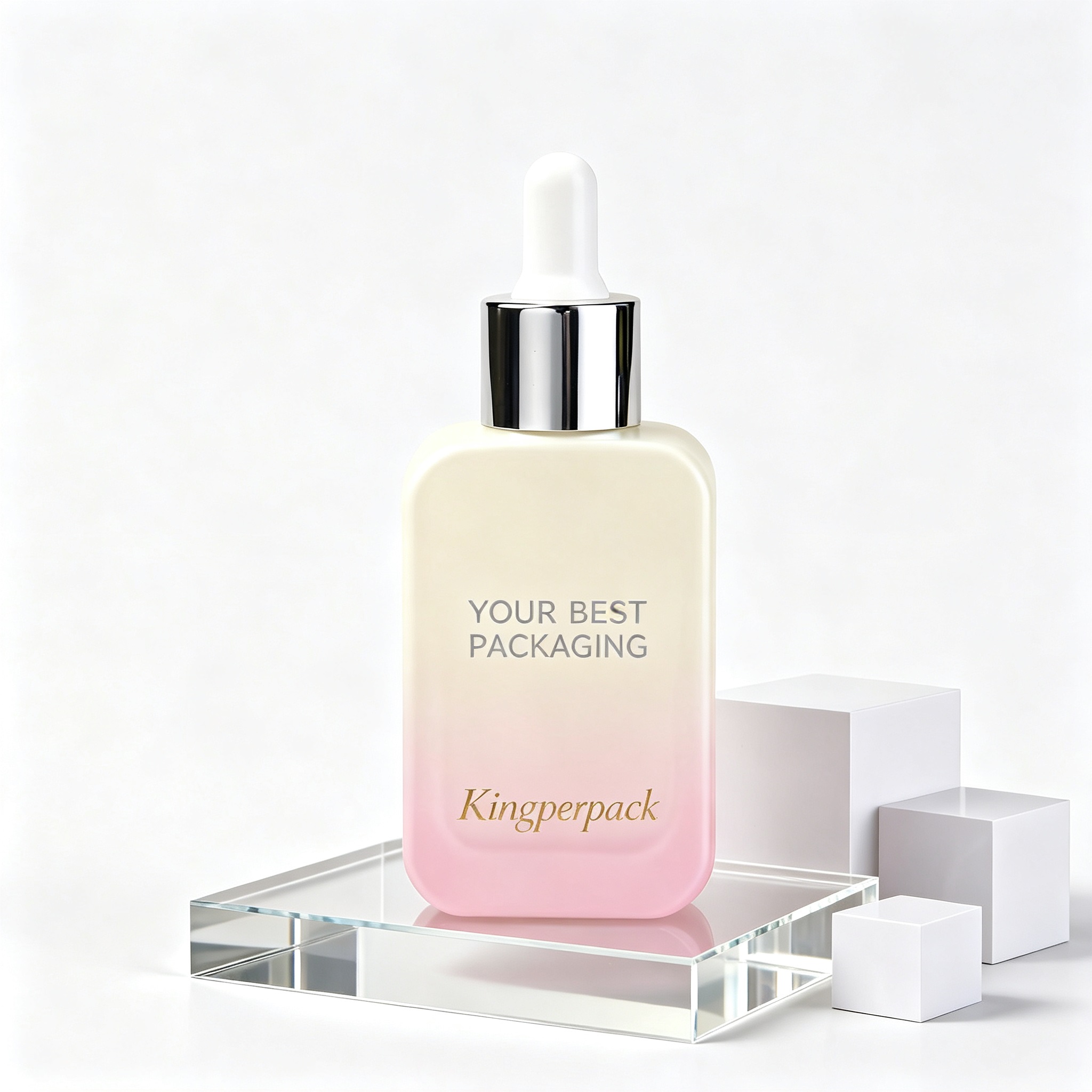 30ml Rounded Flat Square dropper Glass Bottle