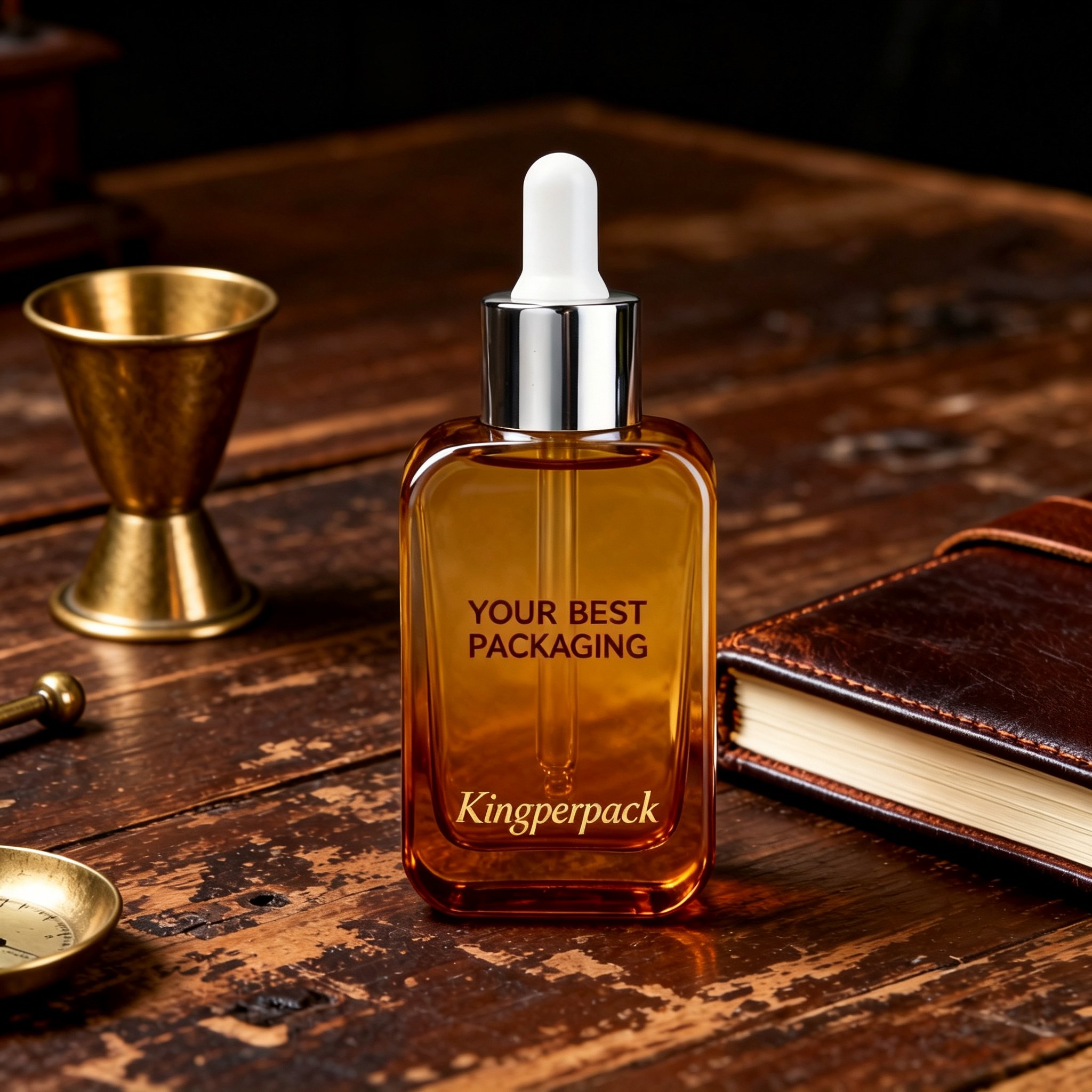 30ml Rounded Flat Square dropper Glass Bottle