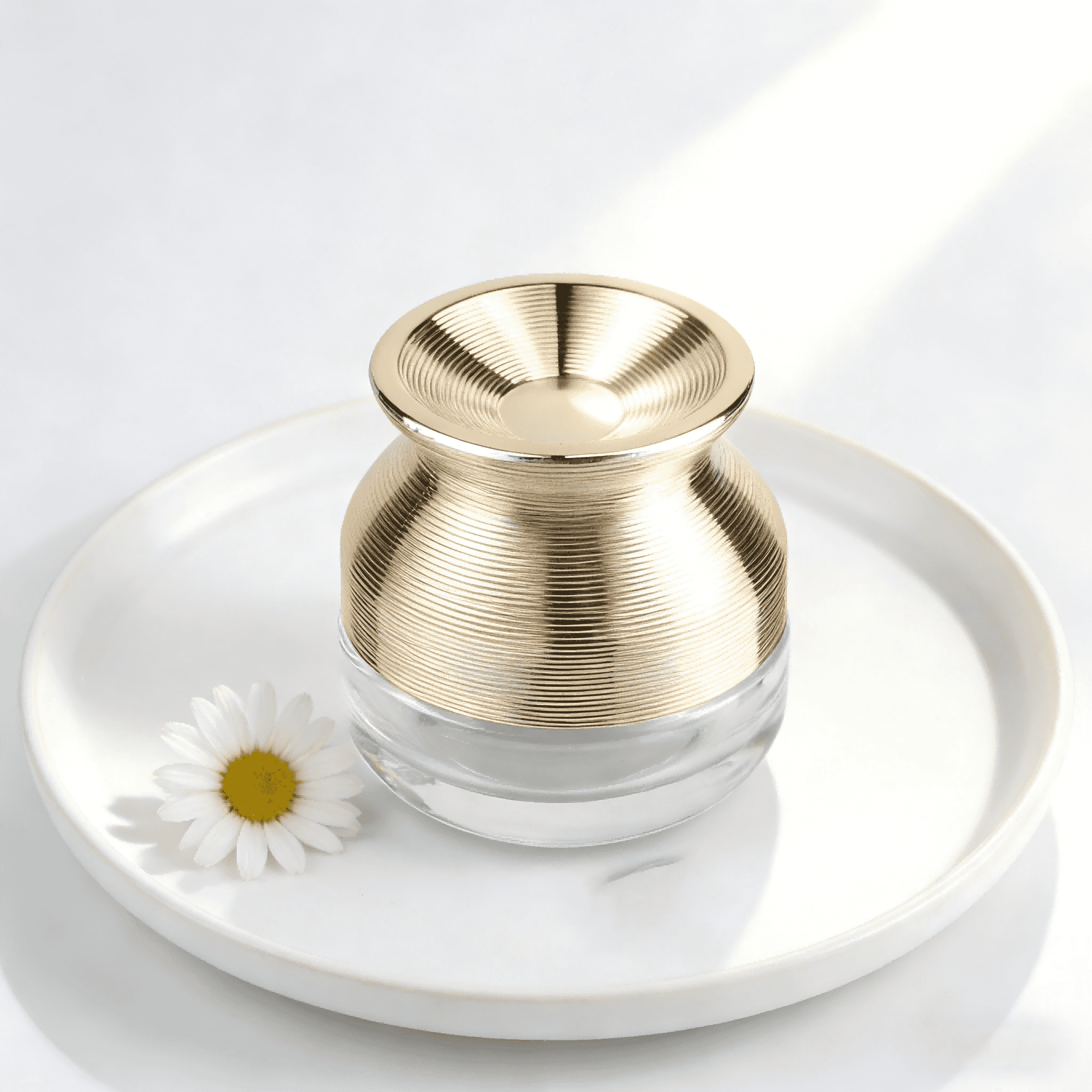 30ml/50ml/100ml+50g Textured Gold‑Cap Glass Skincare Set