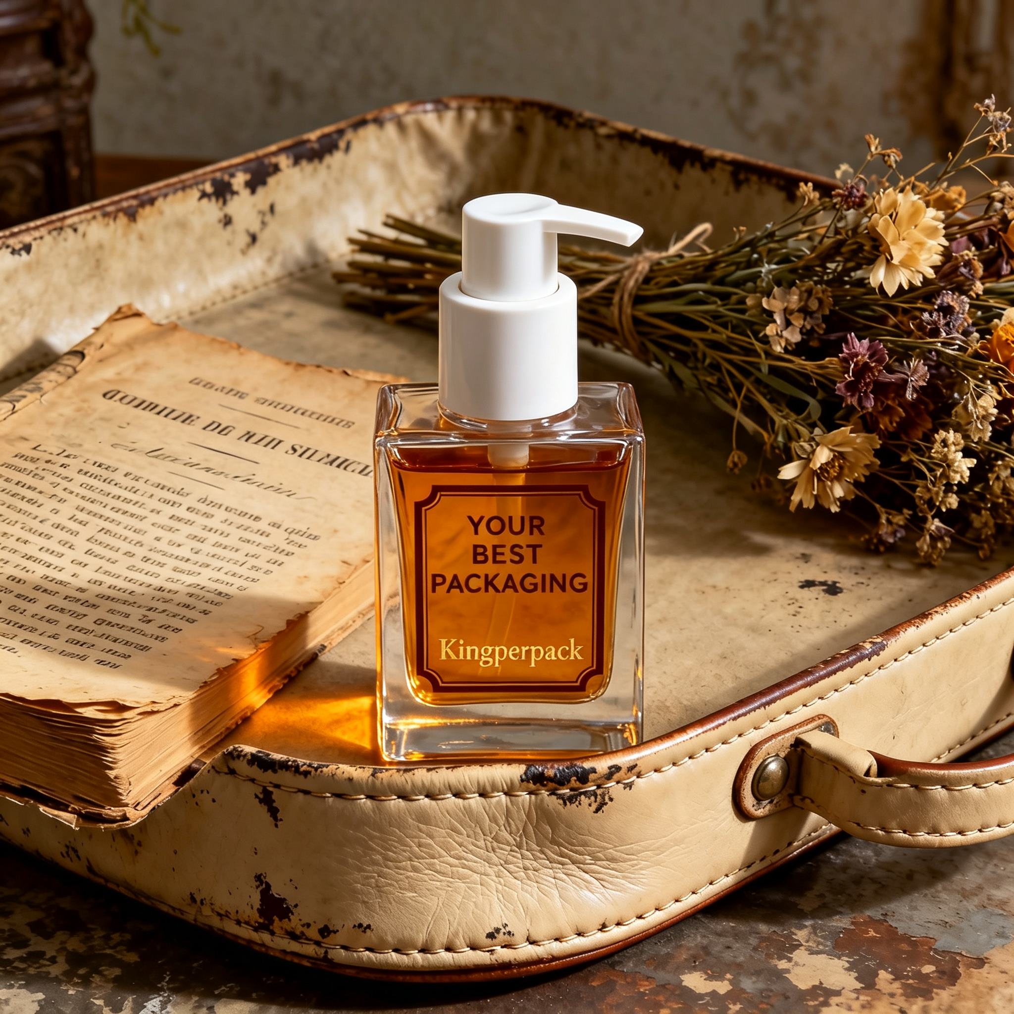 30ml Square Heavy Base Glass Lotion Bottle