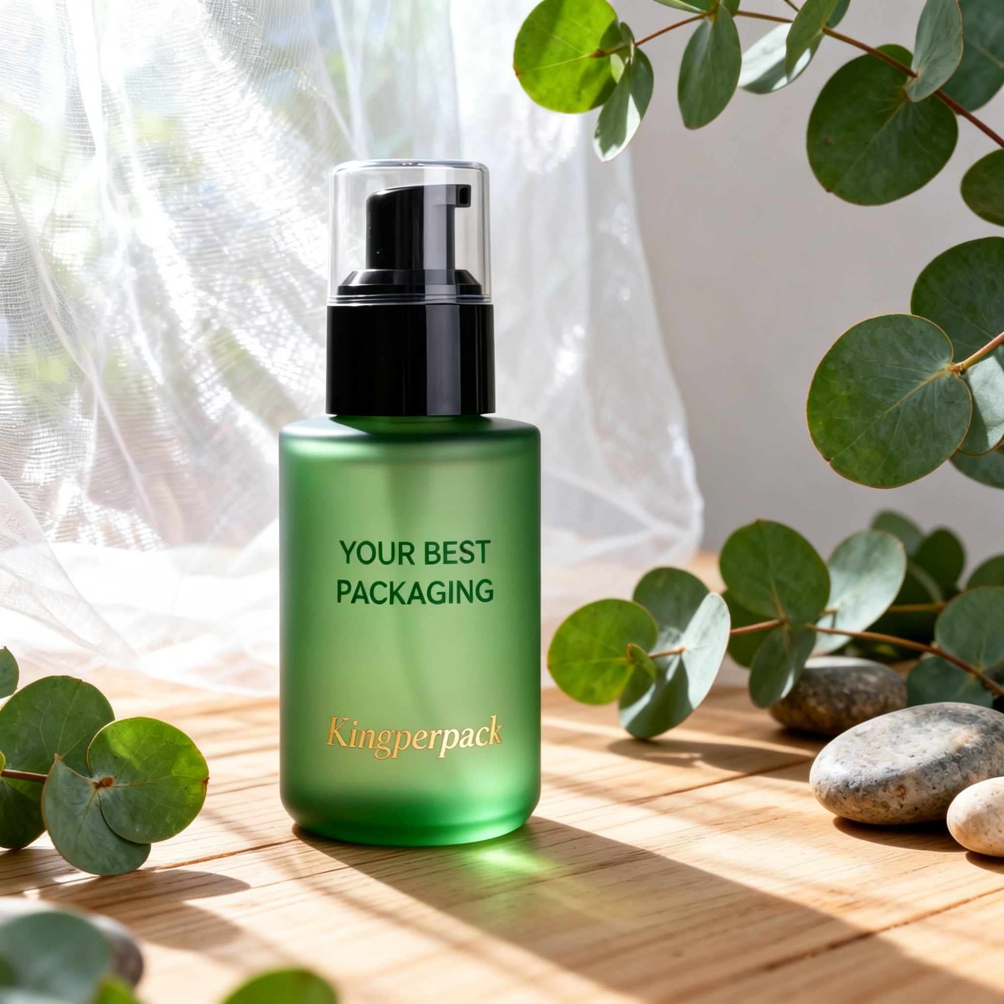 60ml Short Cylindrical Glass Pump Bottle