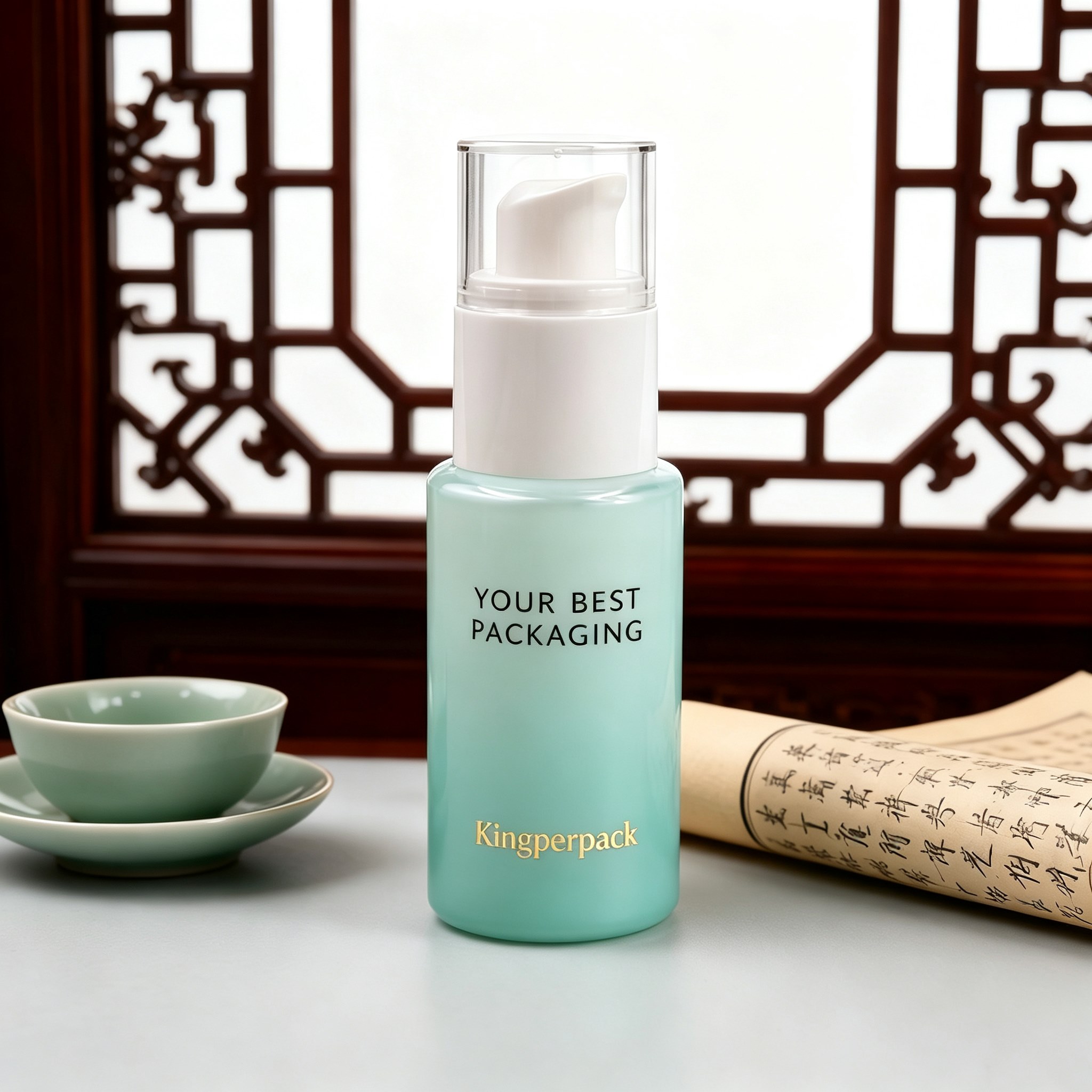 80ml Medium Cylindrical Glass Pump Bottle