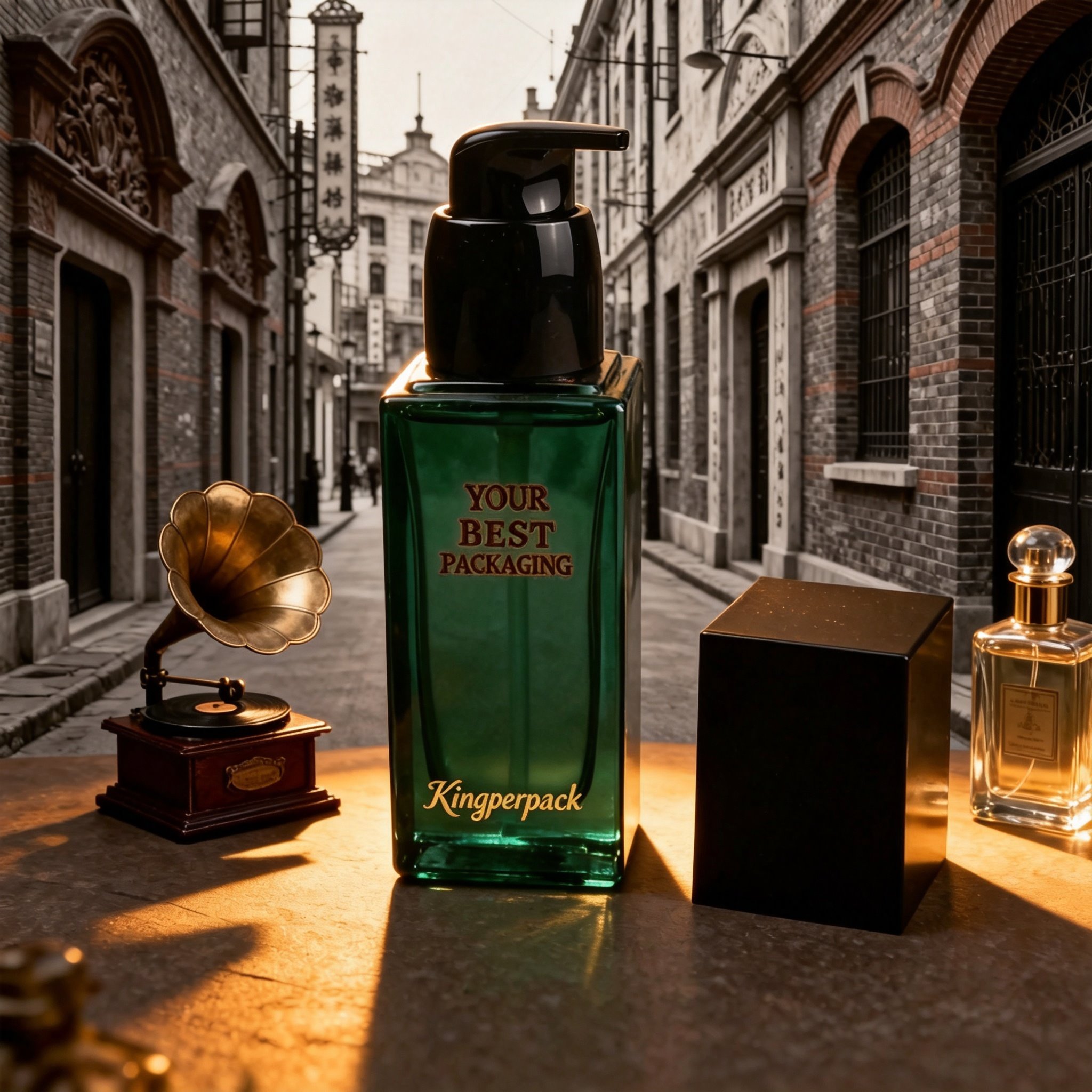 100ml Square Glass Lotion Pump Bottle