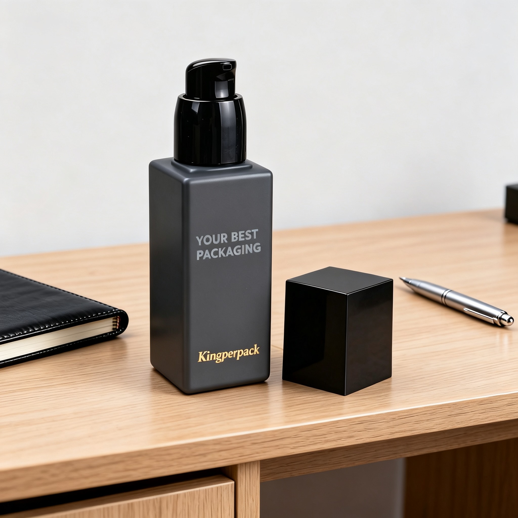 100ml Square Glass Lotion Pump Bottle