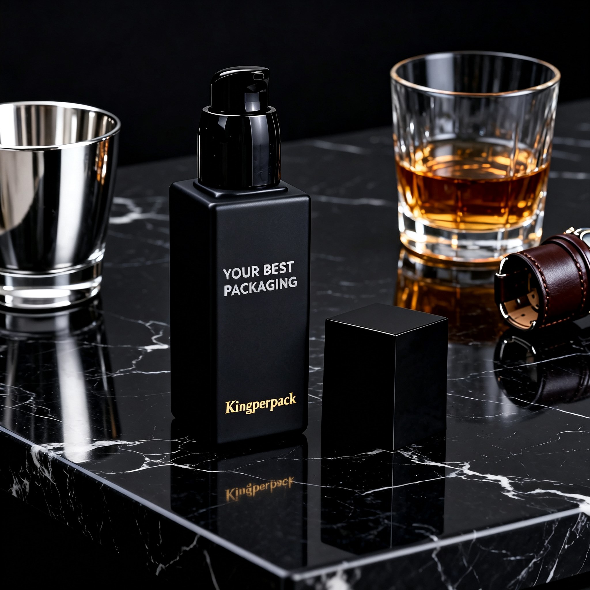 100ml Square Glass Lotion Pump Bottle