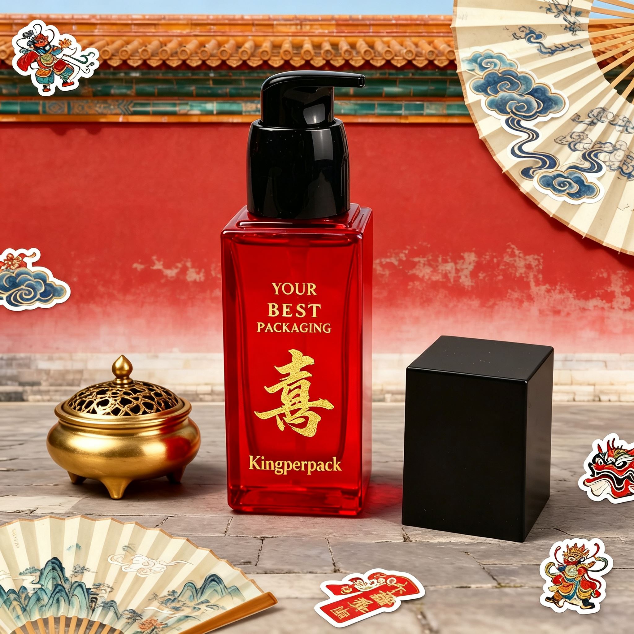 100ml Square Glass Lotion Pump Bottle