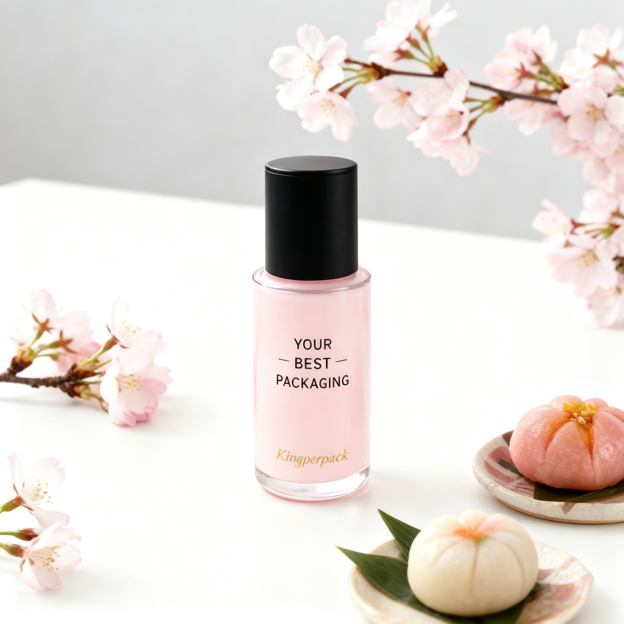 80ml Short Straight Cylinder Glass Lotion Pump Bottle