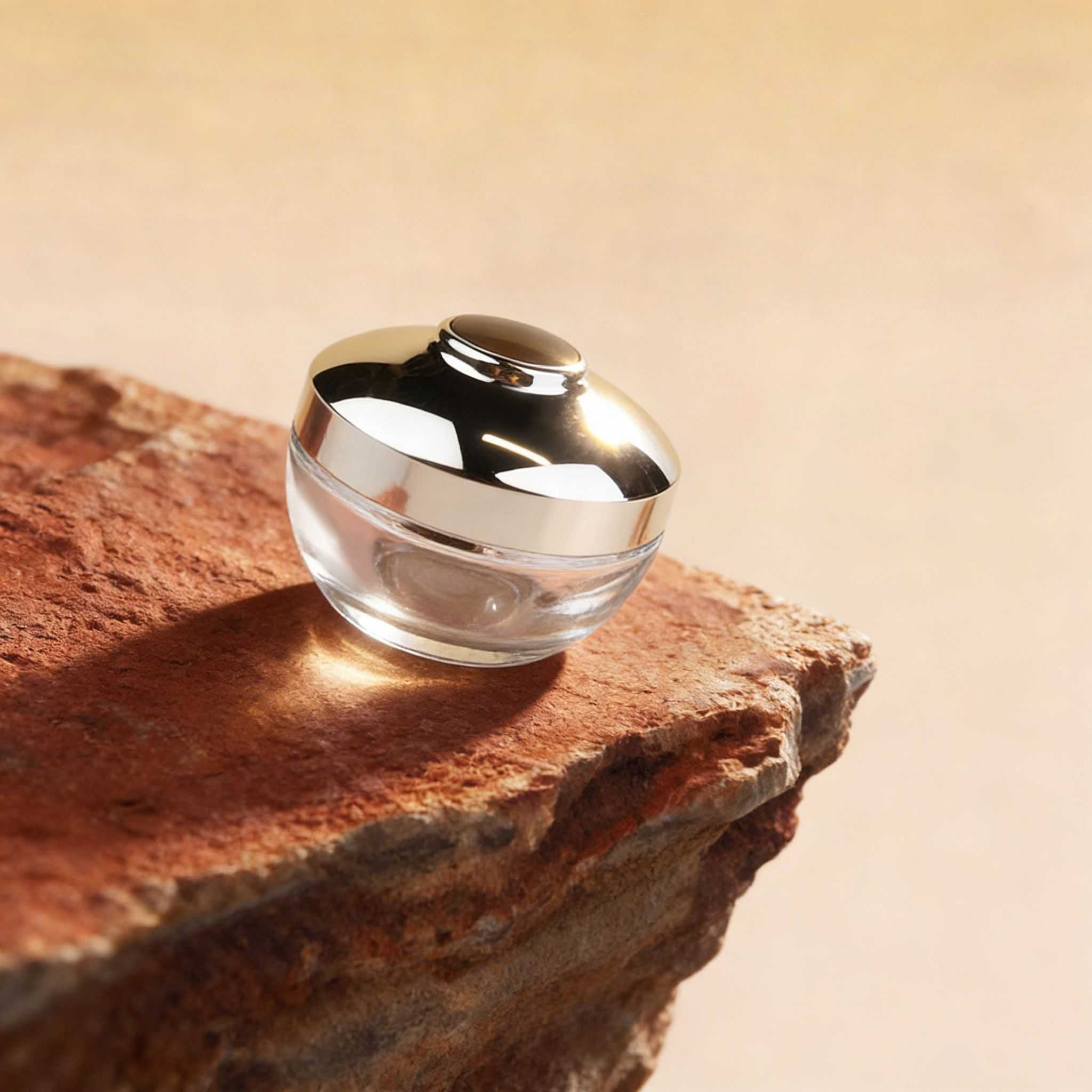 30‑120ml Clear Glass Skincare Set With Bullet‑Shape Gold Cap
