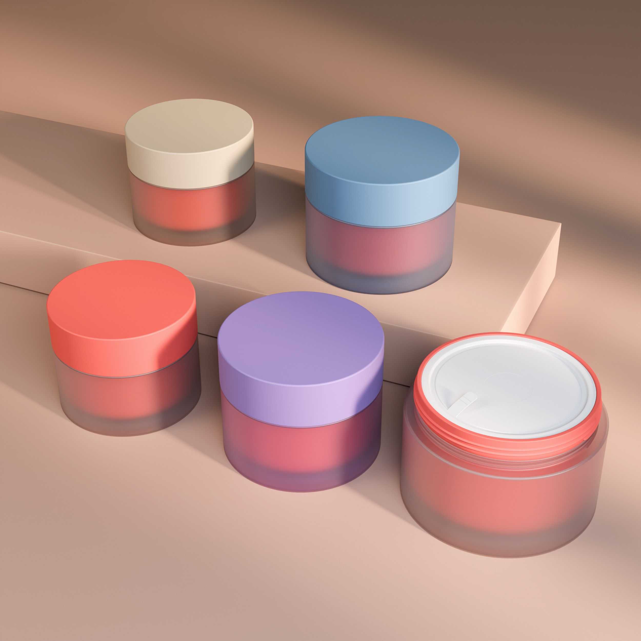 Multi‑Size Matte Two‑Tone PP Cosmetic Cream Jars
