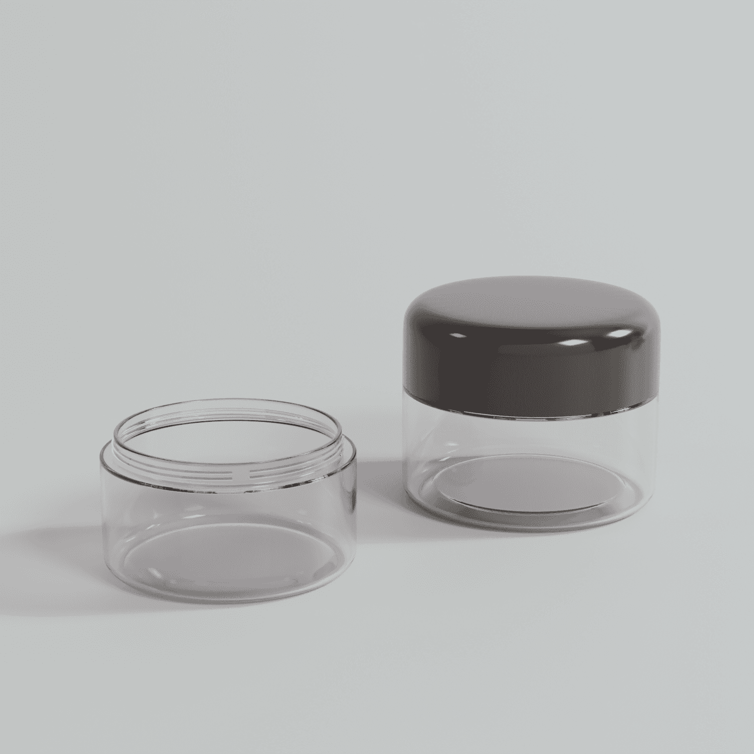 Multi‑Size Clear PET Wide‑Mouth Cosmetic Jars
