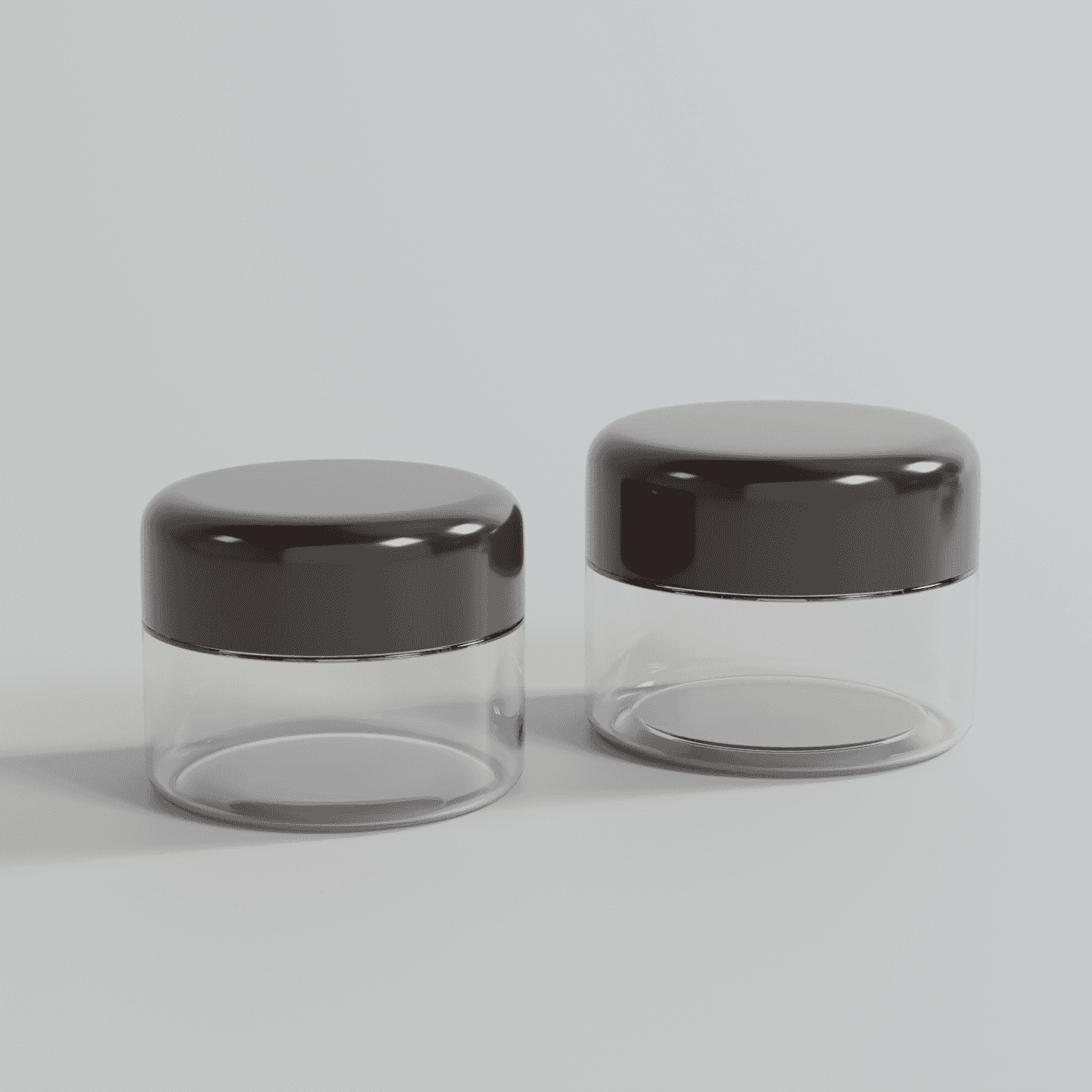 Multi‑Size Clear PET Wide‑Mouth Cosmetic Jars