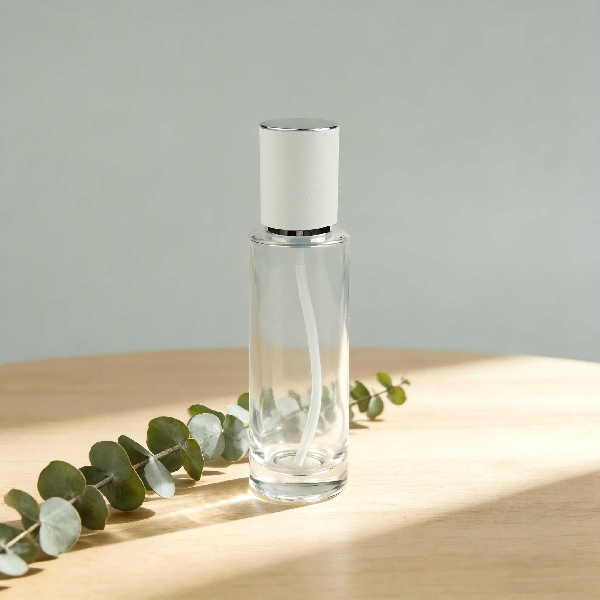 30‑120ML Cylinder Clear Glass Skincare Bottle & Jar Set