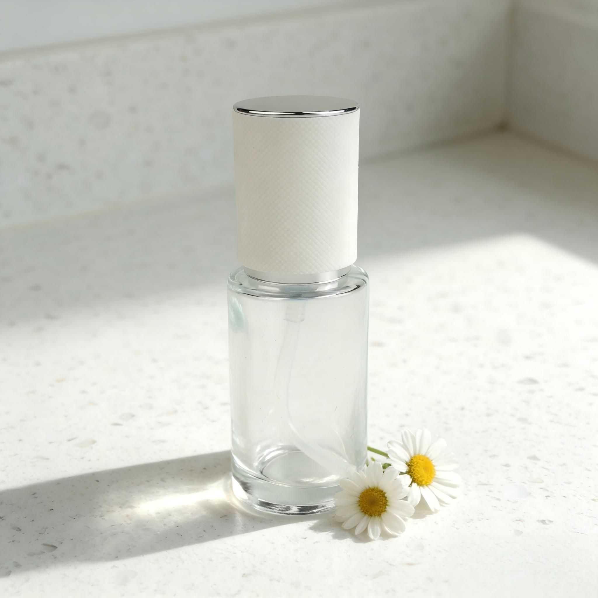 30‑120ML Cylinder Clear Glass Skincare Bottle & Jar Set