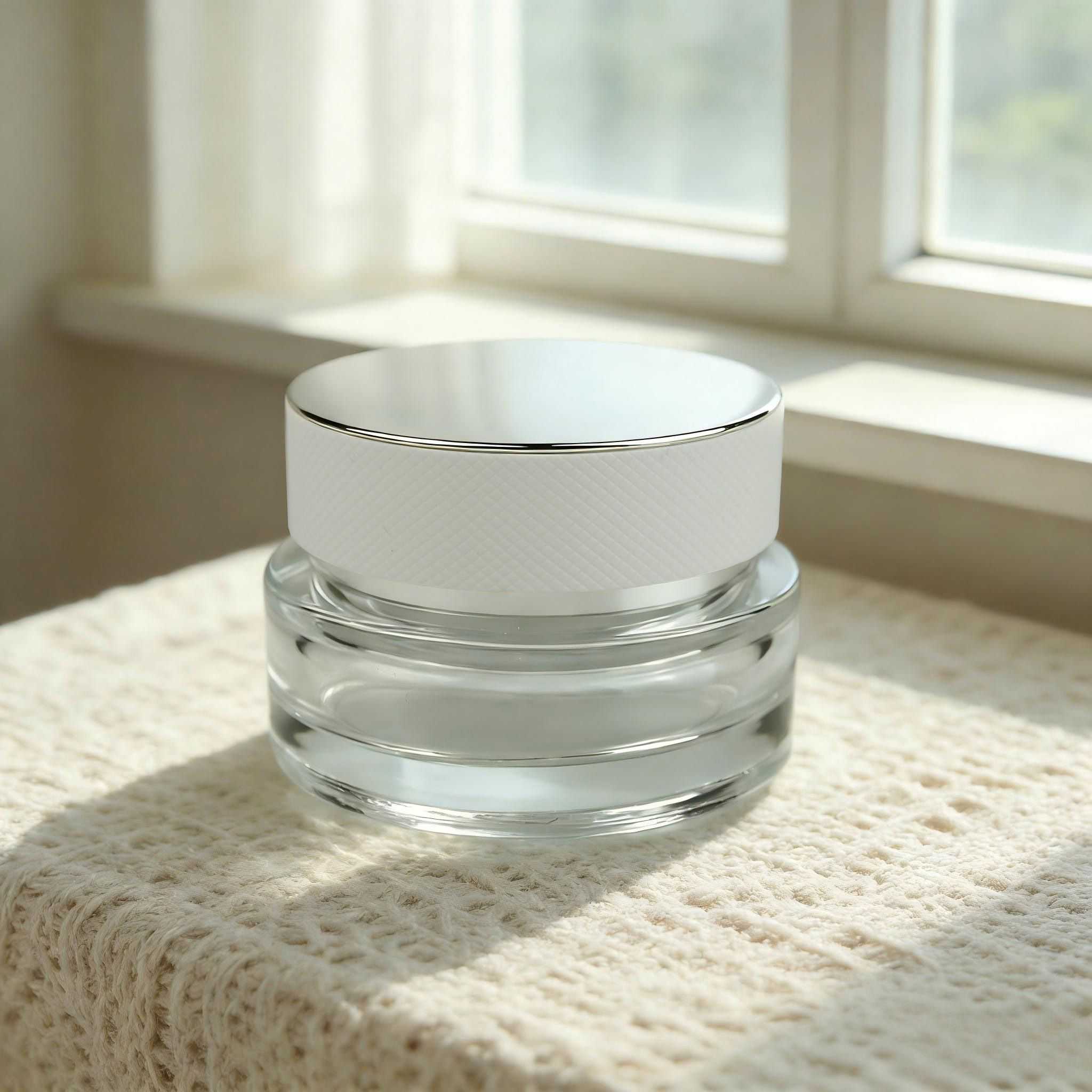 30‑120ML Cylinder Clear Glass Skincare Bottle & Jar Set