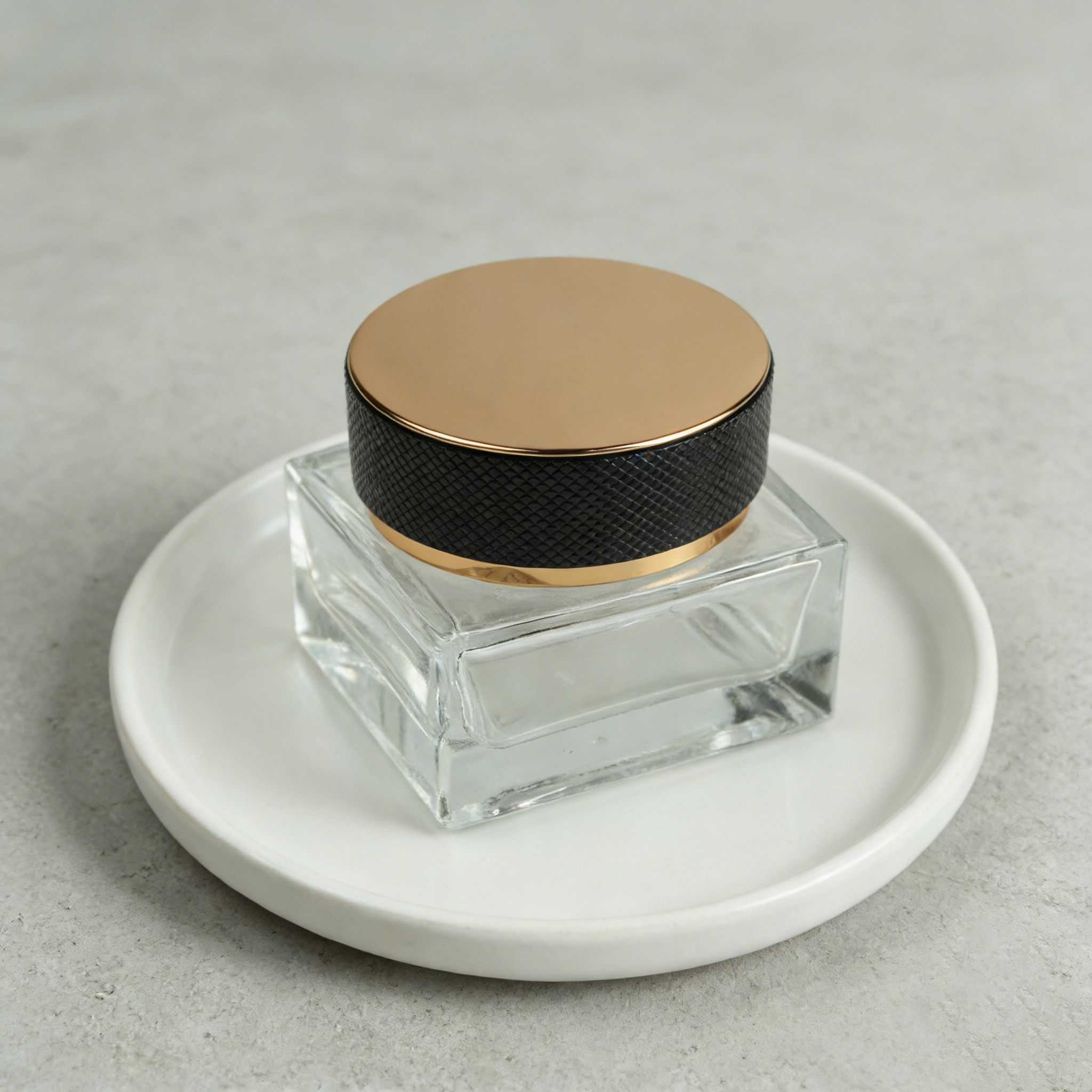 30‑120ML Square Clear Glass Skincare Bottle & Jar Set