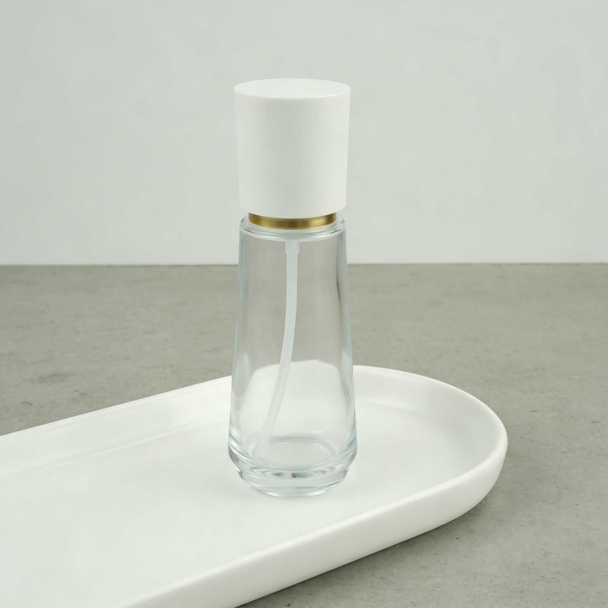 30‑120ML Curved Taper Clear Glass Skincare Set