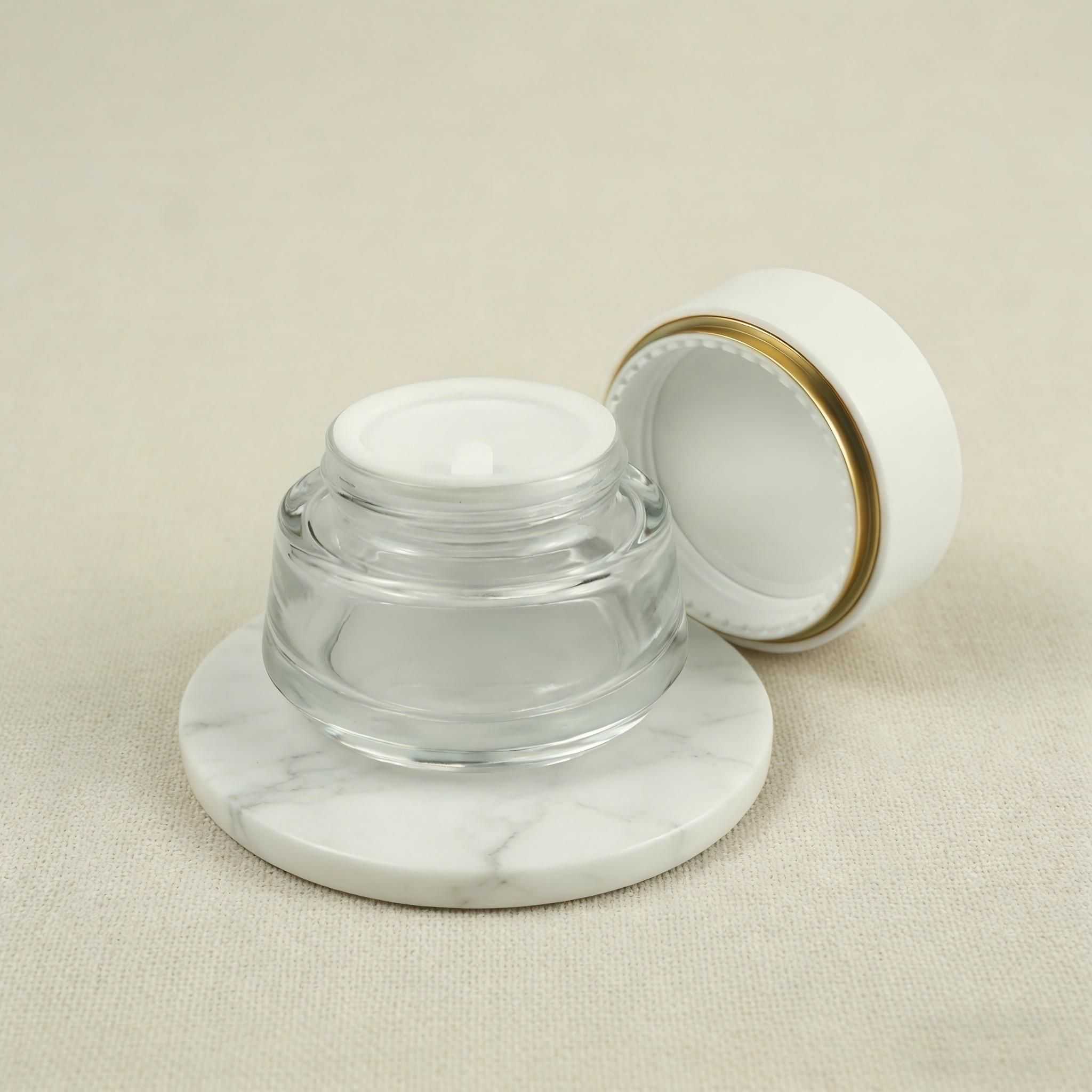 30‑120ML Curved Taper Clear Glass Skincare Set
