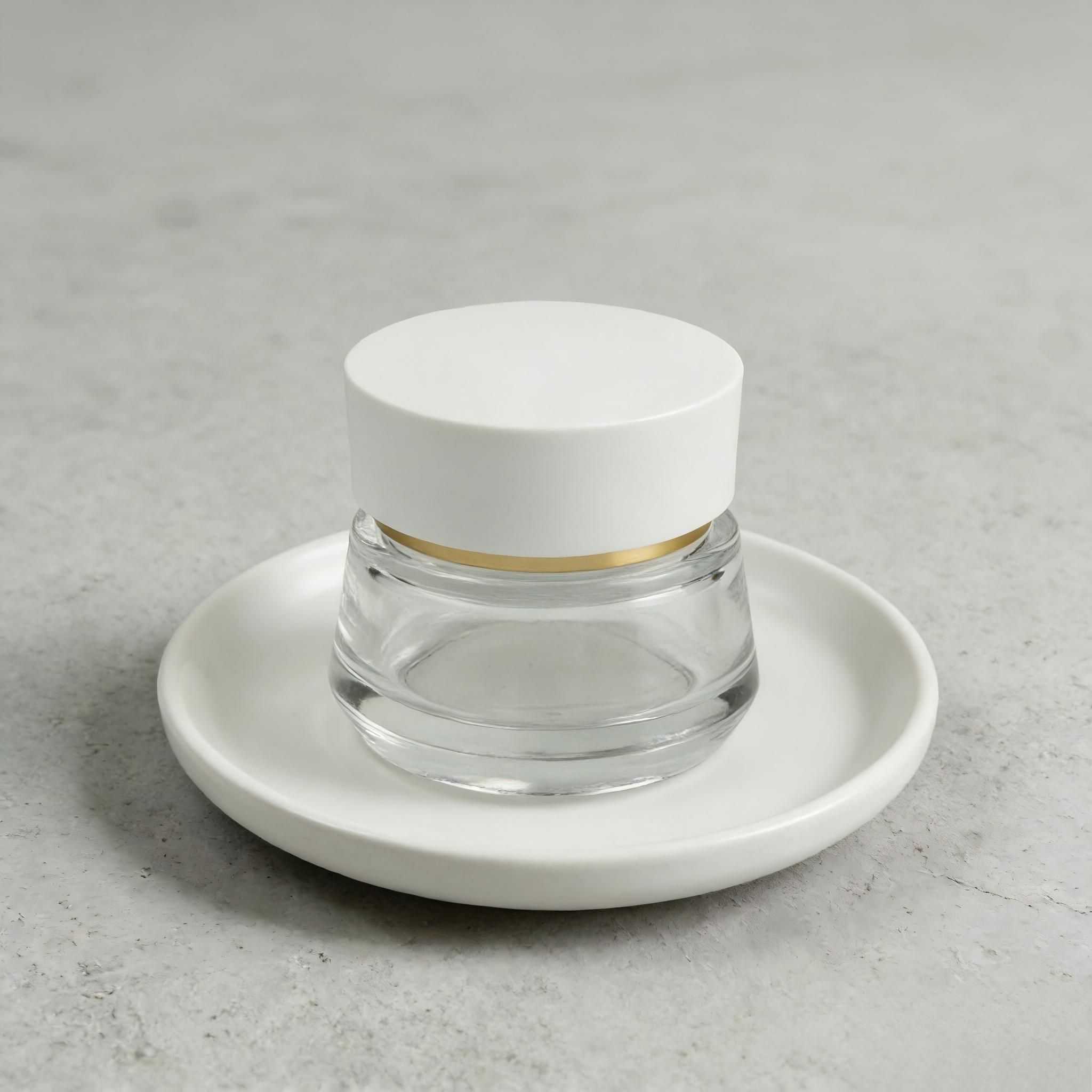 30‑120ML Curved Taper Clear Glass Skincare Set
