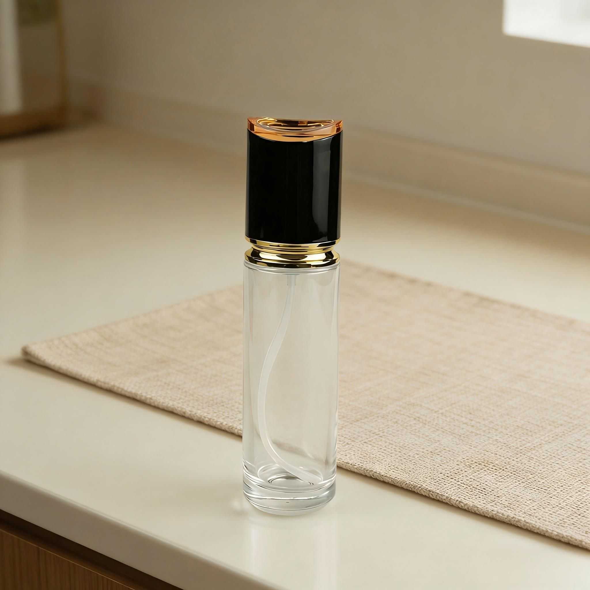 30‑120ML Oblique‑Top Cylinder Clear Glass Skincare Set
