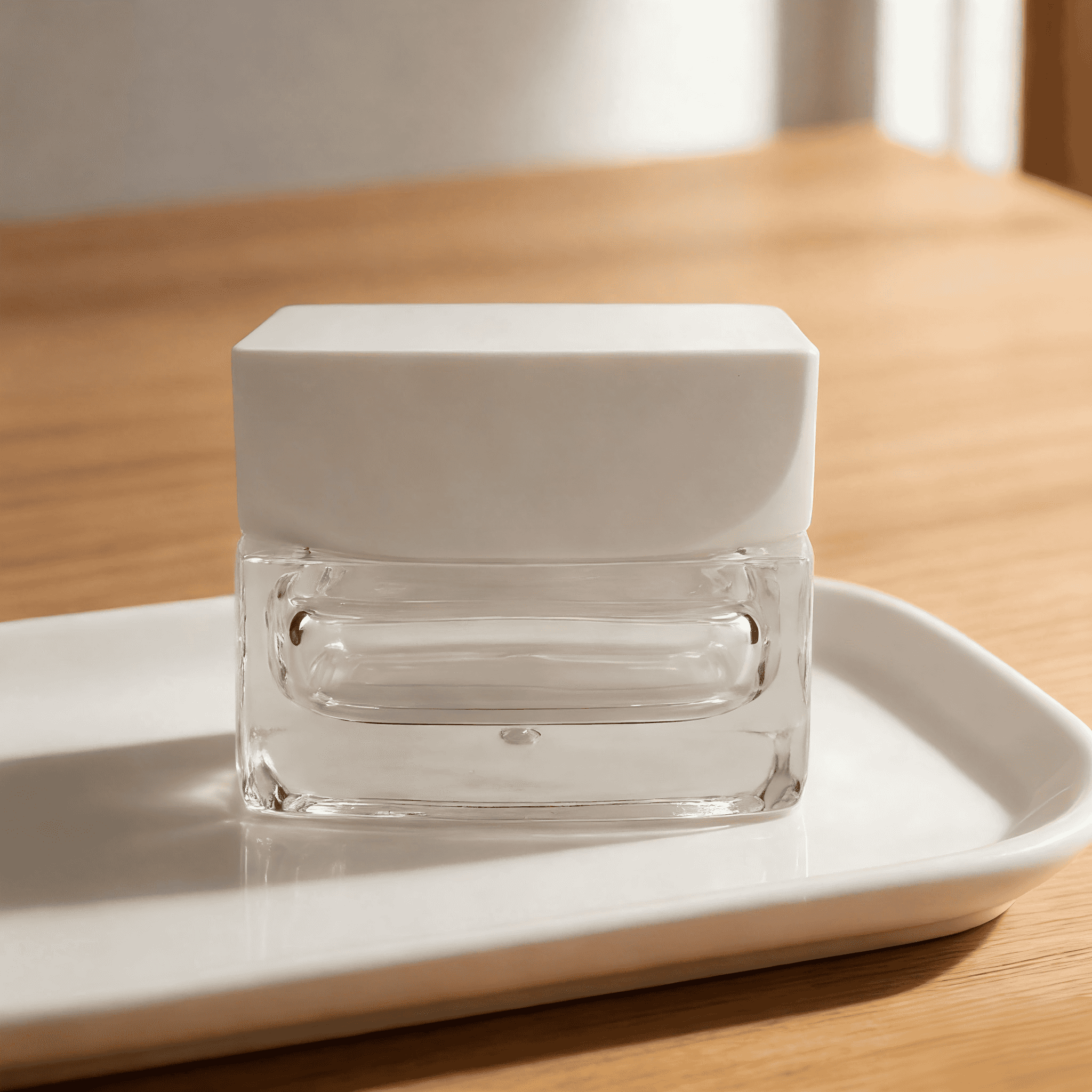 30‑100ML Square Clear Glass Skincare Bottle & Jar Set